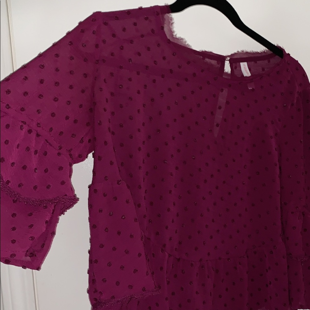 Sheer magenta top